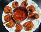 A picture of step 8 of Prawns Koliwada.