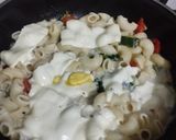 A picture of step 4 of Pasta Primavera.