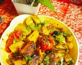 A picture of step 5 of Stuff Potato Tomato and brinjal.