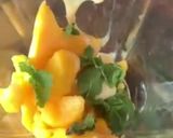 A picture of step 2 of Mango Peach & Mint Milkshake.