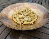 A picture of step 3 of Penne with Gordal Olive & Pistachio Pesto.