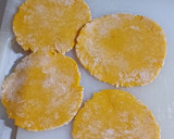 A picture of step 2 of Cornmeal Papadi.