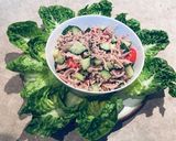 A picture of step 7 of Thai minced pork salad (larb moo ลาบหมู).