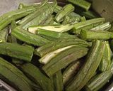 A picture of step 2 of Bhindi aloo.