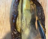 A picture of step 4 of Aubergine tahini dip - Moutabal or baba ghannouj.