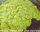 A picture of step 3 of Doodh ka halwa bottle hours halwa no milkmaid milk powder.