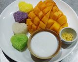 A picture of step 6 of Colorful Sticky Rice with Mango.