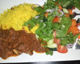 A picture of step 5 of Basmati Rice cooked in turmeric.