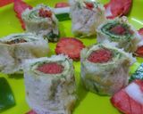 A picture of step 8 of PinWheel sandwich.