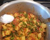A picture of step 4 of Long beans-potato curry/ Barbati-aloo sabzi.