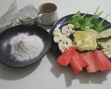A picture of step 1 of Vegetables tempura.