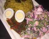 A picture of step 5 of Fried rice with beetroot salad.