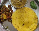 A picture of step 4 of Makai roti with dal makhni aloo gajar methi matar sabzi.