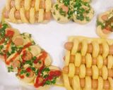 Hình bước làm 1 của món Bánh mì xúc xích