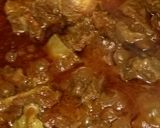 A picture of step 3 of Bhunna gosht(mutton masala).