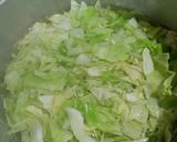 A picture of step 1 of Patta gobhi matar.