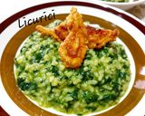 Pas rețetă Orez cu spanac și șofran (Risotto ai spinacci e zafferano) 3 fotografie
