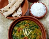 A picture of step 4 of Spinach Dal.