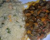 A picture of step 5 of Cous cous with liver sauce.
