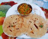 A picture of step 5 of Tasty healthy Soya flour roti and sabji.