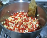 A picture of step 3 of Lentils with Bacon, Potatoes, and Bell Pepper.