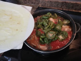 Fritada de ñoras verdes con pollo y conejo