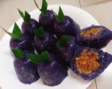 Hình bước làm 4 của món Bánh bột báng nhân dừa hoa biếc