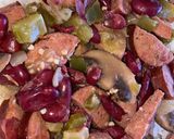 A picture of step 3 of Crock Pot Cajun Sausage & Beans.