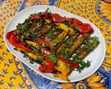 Une image de l'étape 15 de Aubergines chinoises et poivrons grillés aux épices et coriandre (recette plancha).
