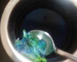 A picture of step 1 of Butterfly pea flower coffee latte.