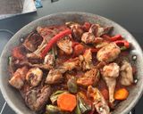 A picture of step 4 of Paella Rice with Rabbit.