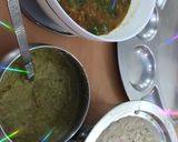 A picture of step 7 of South Indian Pongal, Brinjal sabji dhania chutney.