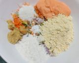 A picture of step 1 of Jawla(Tiny Shrimp) and Mixed Vegetables Fritters.
