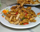Foto langkah ke 7 dari resep Tumis tempe tahu pedas.