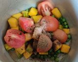 A picture of step 3 of Pumpkin Soup (no onion no garlic).