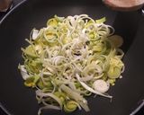 A picture of step 1 of Leek and mushroom 🍄 sauce.