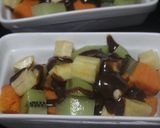 Foto del paso 6 de la receta: Postre de boniato al microondas acompañado de frutas y chocolate líquido