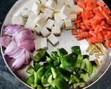 A picture of step 1 of Paneer Masala.