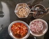 A picture of step 1 of Paneer butter masala with garlic nan.