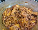 A picture of step 7 of Andhra chicken.
