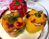 Foto del paso 6 de la receta: Pimientos tricolor rellenos con pavo y queso azul