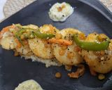 A picture of step 3 of Vegetable Fried Idli.