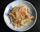 A picture of step 2 of Saki-ika (Shredded Dried Squid) Tempura.