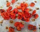 A picture of step 1 of Pasta with two way tomatoes and two way fresh herbs.