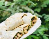 A picture of step 9 of Tortilla chicken wrap.