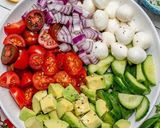 A picture of step 1 of Italian salad.