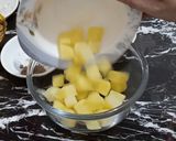A picture of step 1 of Aloo Papdi chat.