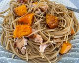 A picture of step 3 of Parma ham and butternut pasta.