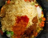 A picture of step 3 of Veg Tahri.