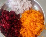 A picture of step 1 of Carrot Beetroot Coconut Thoran Onam Sadya Thoran - Kerala Style - CBC Thoran.